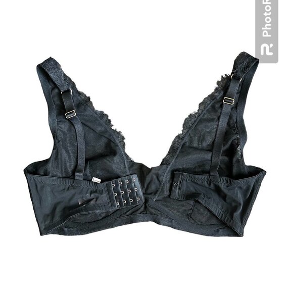 VICTORIA'S SECRET Dream Angels Unlined Plunge Lace Black Bra SZ 38DDD - Picture 4 of 10